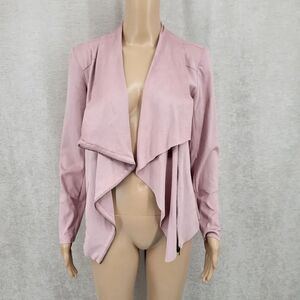 Mote Faux Suede Draped Moto Jacket Dusty Pink Women's Size Small